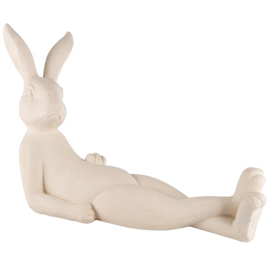 Dekoratief | Bunny liggend, wit, cement, 33x13x20cm | A240790
