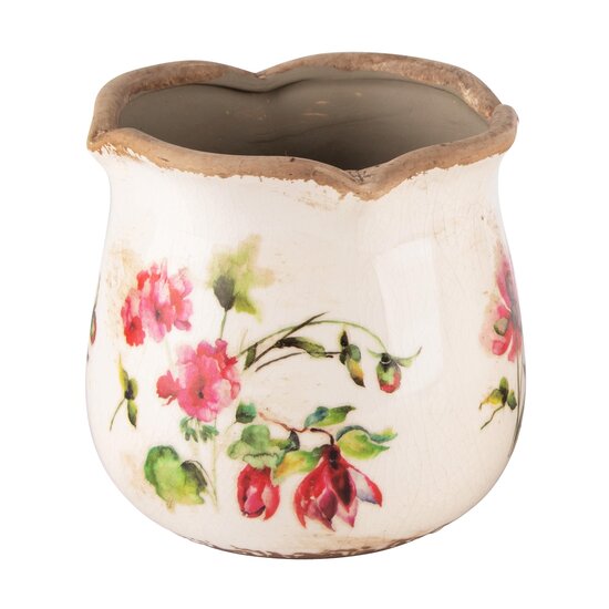 Dekoratief | Bloempot &#039;Fuchsia Flowers&#039;, keramiek, 12x12x12cm | A240803