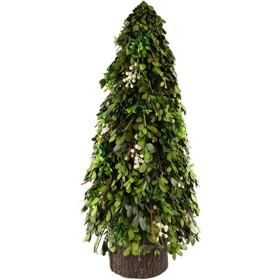 Dekoratief | PlantenKegel vorm op voet, groen/naturel, PVC, 26x26x60cm | A240965