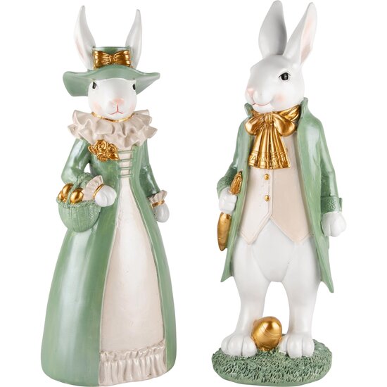 Dekoratief | Bunny staand, resina, 12x11x36cm, set van 2 stuks | A240643