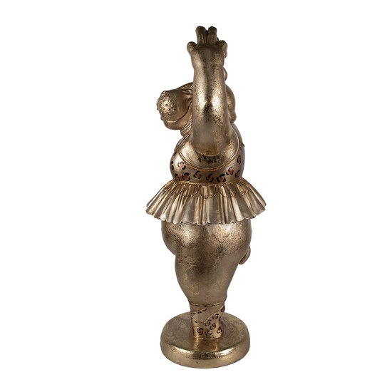 Clayre &amp; Eef | Decoratie Beeld Nijlpaard Goudkleurig 23x23x64 cm | 5PR0117