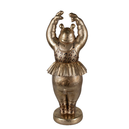 Clayre &amp; Eef | Decoratie Beeld Nijlpaard Goudkleurig 23x23x64 cm | 5PR0117