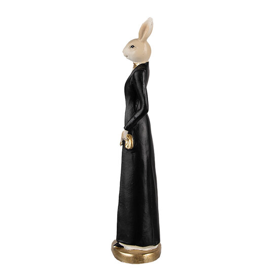 Clayre &amp; Eef | Decoratie konijn Wit zwart 5x5x20 cm | 6PR4127