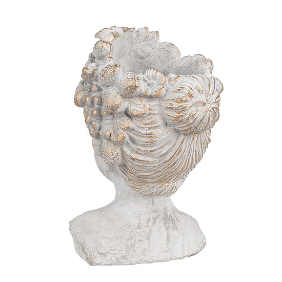 Clayre & Eef | Bloempot Binnen Hoofd Grijs 14x14x22 cm | 6TE0499S