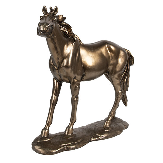 Clayre &amp; Eef | Decoratie Beeld Paard Bruin 34x10x32 cm | 6PR4080