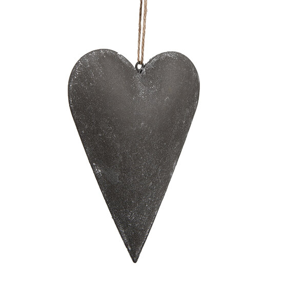 Clayre &amp; Eef | Decoratie hanger hart Grijs 15x2x10 cm | 6Y5569M