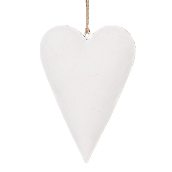 Clayre &amp; Eef | Decoratie hanger hart Wit 15x2x10 cm | 6Y5566M