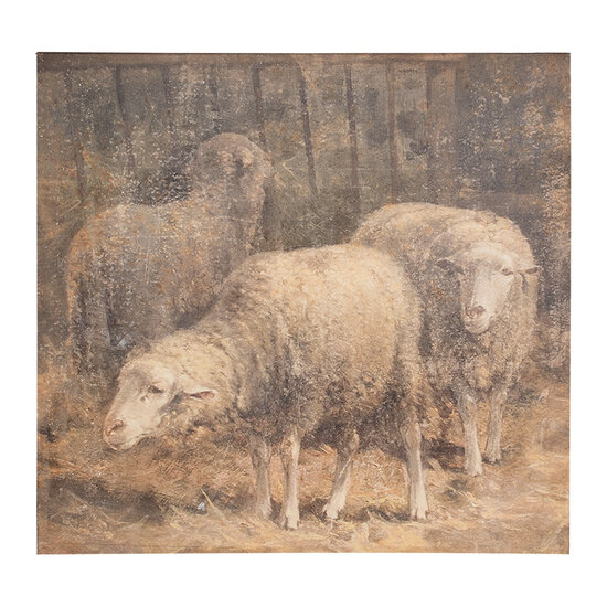 Clayre &amp; Eef | Canvasschilderij Bruin, Beige 50x3x50 cm | 65308