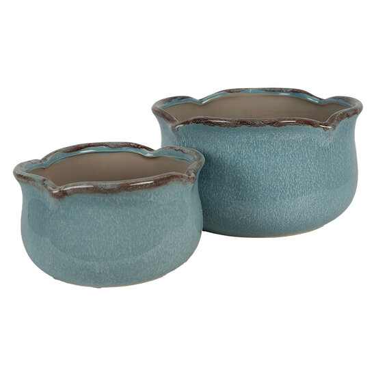 Clayre &amp; Eef | Bloempot Binnen Blauw &oslash; 20x11 cm | 6CE1716BL