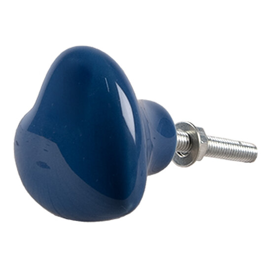 Clayre &amp; Eef | Deurknop set van 4 Blauw &oslash; 4x3/6 cm | 65294