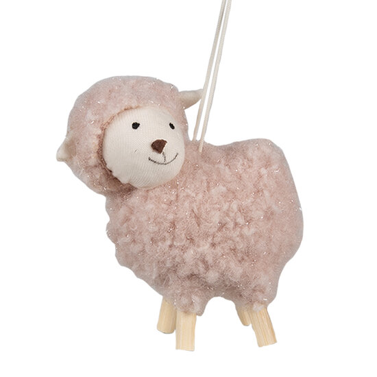 Clayre &amp; Eef | Decoratie Hanger Schaap Roze 8x3x6 cm | 65369