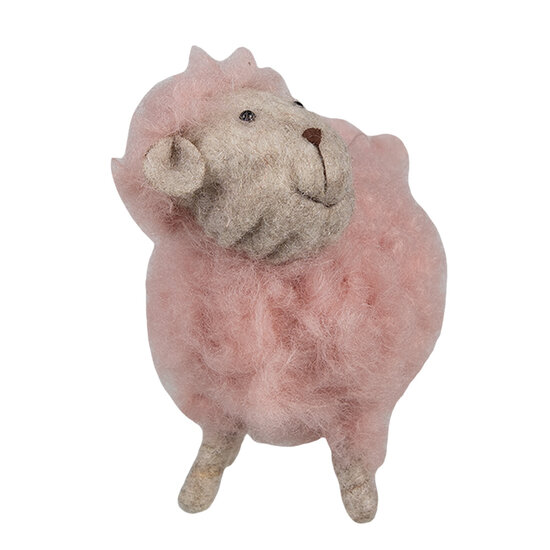 Clayre &amp; Eef | Decoratie beeld Schaap Roze 14x7x10 cm | 65378