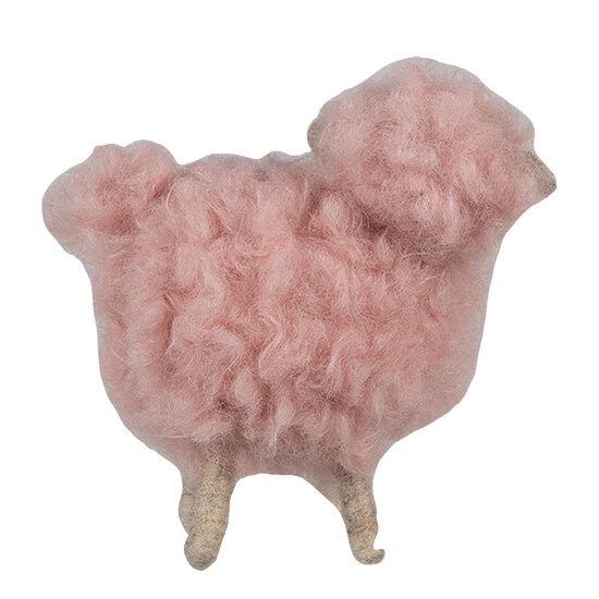 Clayre &amp; Eef | Decoratie beeld Schaap Roze 14x7x10 cm | 65378