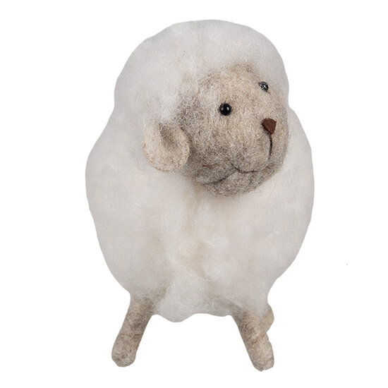 Clayre &amp; Eef | Decoratie beeld Schaap Wit 14x7x10 cm | 65379