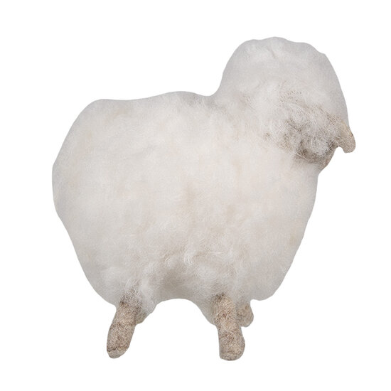 Clayre &amp; Eef | Decoratie beeld Schaap Wit 14x7x10 cm | 65379