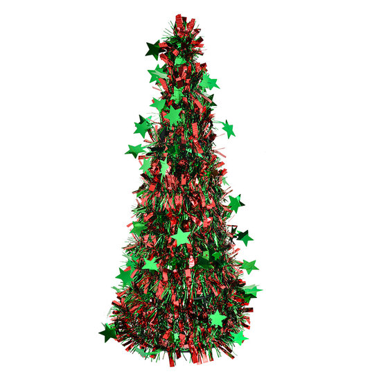 Clayre &amp; Eef | Kerstdecoratie Kerstboom Rood Groen &oslash; 18x46 cm | 65539L