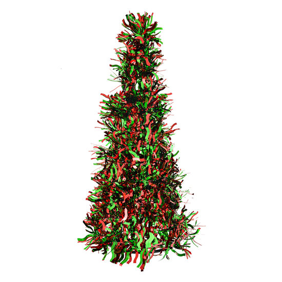 Clayre &amp; Eef | Kerstdecoratie Kerstboom Rood Groen &oslash; 17x38 cm | 65543M