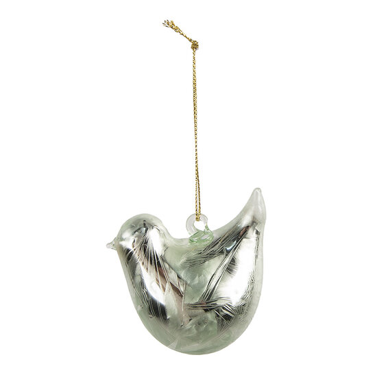 Clayre &amp; Eef | Decoratie hanger vogel Groen 7x4x6 cm | 6GL4453