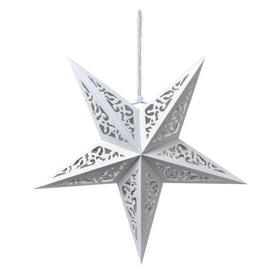 Clayre &amp; Eef | Kerstdecoratie Ster Wit 45x15x45 cm | 6PA0510M