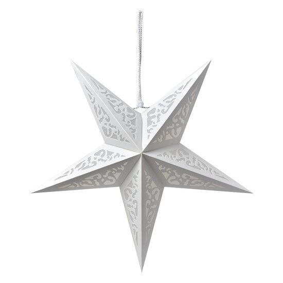 Clayre &amp; Eef | Kerstdecoratie Ster Wit 45x15x45 cm | 6PA0511M