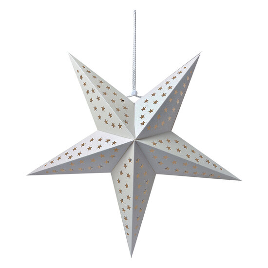 Clayre &amp; Eef | Kerstdecoratie Ster Wit 60x22x60 cm | 6PA0512LW