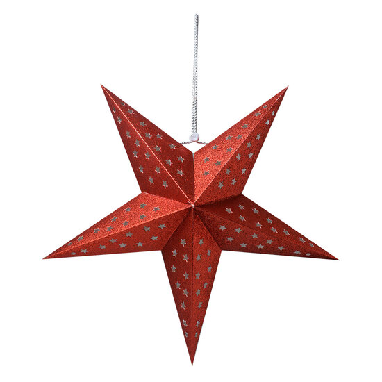 Clayre &amp; Eef | Kerstdecoratie Ster Rood 45x15x45 cm | 6PA0512MR