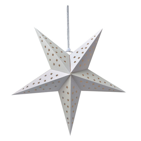 Clayre &amp; Eef | Kerstdecoratie Ster Wit 45x15x45 cm | 6PA0512MW