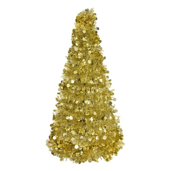 Clayre &amp; Eef | Kerstdecoratie Kerstboom Goudkleurig &oslash; 21x50 cm | 65512