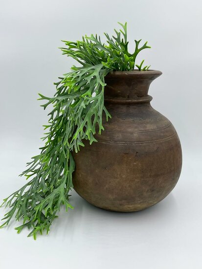 Decoratie vaas pot hout met kraag bruin 34x30cm | 65492 | Home Sweet Home | Stoer &amp; Sober Woonstijl