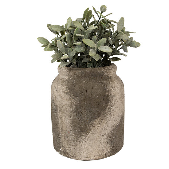 Clayre &amp; Eef | Bloempot Binnen Grijs Beige &oslash; 16x19 cm | 6TE0518L