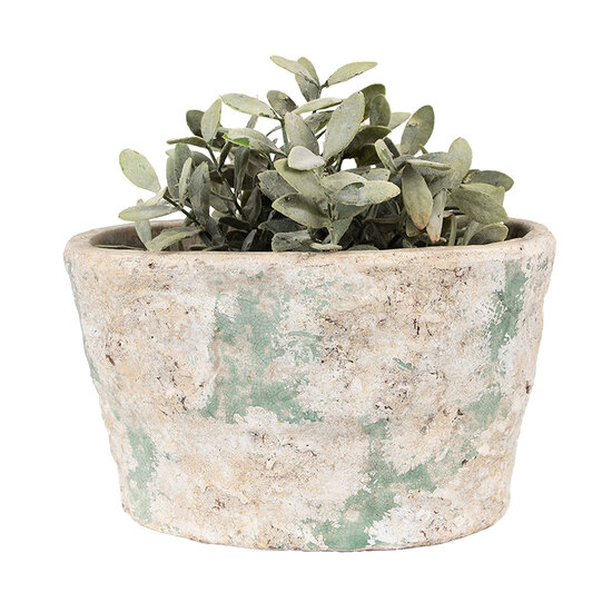 Clayre &amp; Eef | Bloempot Binnen Beige Groen 25x16x15 cm | 6TE0533L