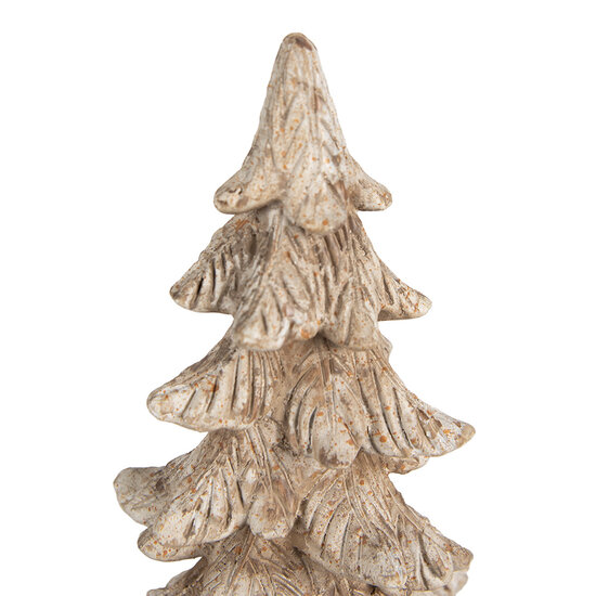 Clayre &amp; Eef | Kerstdecoratie Kerstboom Bruin Wit 19x19x39 cm | 6PR4161