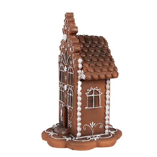 Clayre &amp; Eef | Decoratie Huis met LED Bruin 13x13x20 cm / 2xAAA | 6PR4344