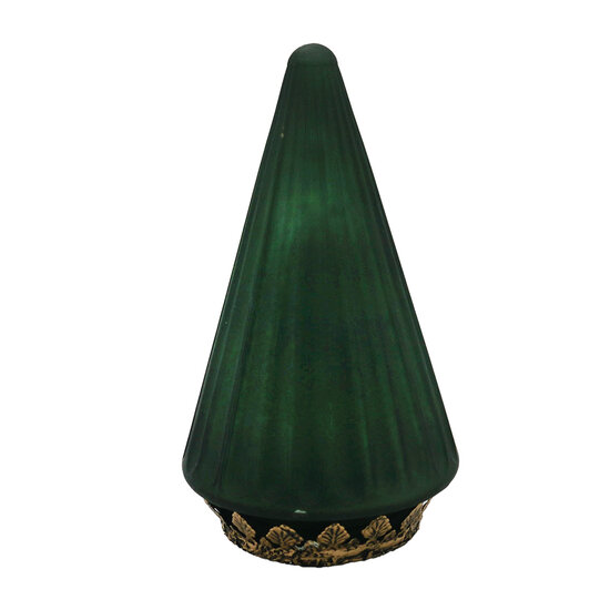 Clayre &amp; Eef | Kerstdecoratie Beeld Kerstboom met LED Groen &oslash; 11x19 cm | 6GL4576