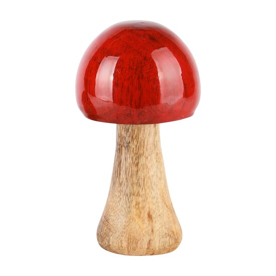 Dekoratief | Paddenstoel &#039;Bright Red&#039;, hout/enamel, 5x5x10cm | A248110