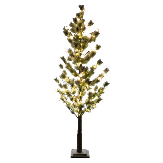 Dekoratief | Decoratieboom &#039;White Bulbs&#039;, groen/wit, pvc, 272 LED, 160cm | A249046