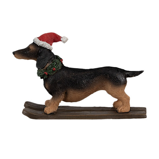 Clayre &amp; Eef | Decoratie beeld Hond Bruin 10x3x7 cm | 6PR4173