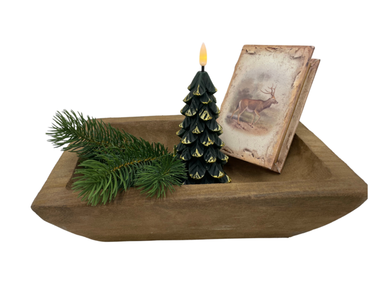 Decoratie Schaal rechthoekig bruin hout 30,5 x 10,5 cm | 165186 | Home Sweet Home | Stoer &amp; Sober