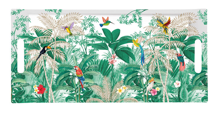 Dekoratief | Dienblad m/handvaten &#039;Exotic Heaven&#039;, pvc, 40x19cm | A231018