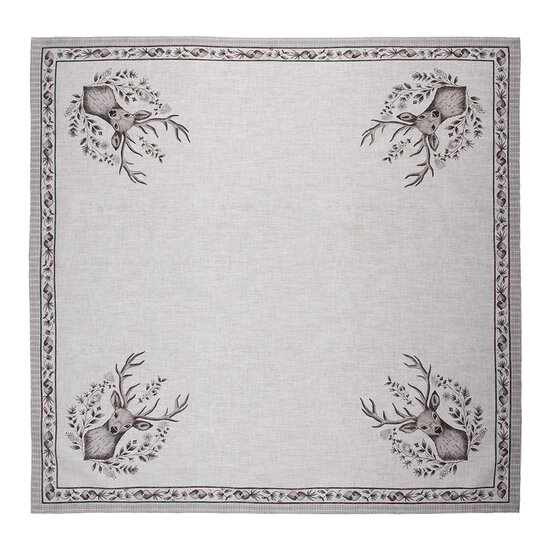 Clayre &amp; Eef | Vierkant Tafelkleed Beige Bruin 100x100 cm | GTW01