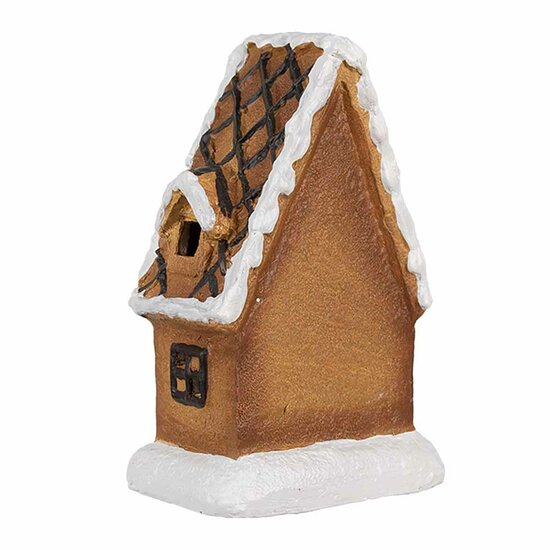 Clayre &amp; Eef | Decoratie Huisje Bruin Wit 10x7x15 cm | 6CE1771