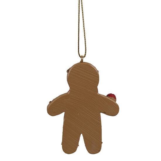 Clayre &amp; Eef | Decoratie Hanger Peperkoekpop Bruin Wit 5x1x7 cm | 6PR4197