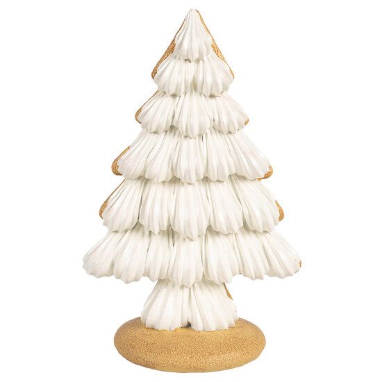 Clayre &amp; Eef | Kerstdecoratie Beeld Kerstboom Beige Bruin 17x11x26 cm | 6PR4243