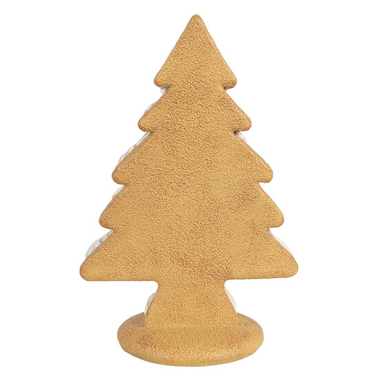 Clayre &amp; Eef | Kerstdecoratie Beeld Kerstboom Beige Bruin 17x11x26 cm | 6PR4243