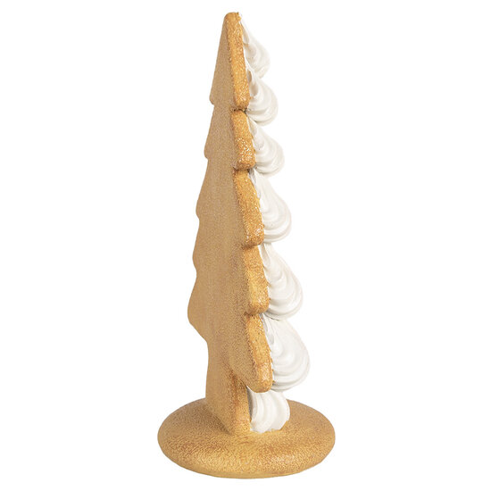 Clayre &amp; Eef | Kerstdecoratie Beeld Kerstboom Beige Bruin 17x11x26 cm | 6PR4243