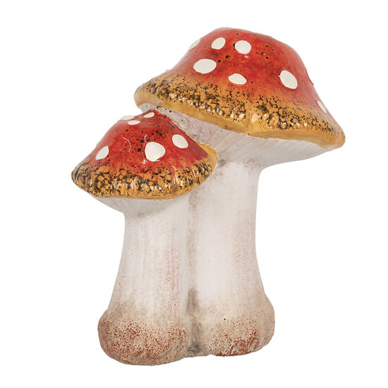 Clayre &amp; Eef | Decoratie Paddenstoelen Rood Wit 14x11x17 cm | 6CE1751