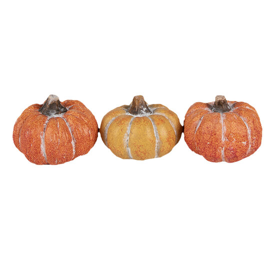 Clayre &amp; Eef | Decoratie Pompoen (set van 3) Oranje 18x7x4 cm | 6CE1781