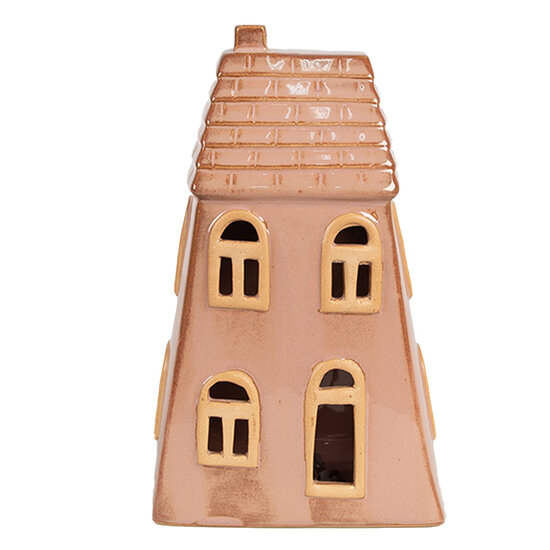 Clayre &amp; Eef | Decoratie Huisje met LED Bruin 10x6x16 cm | 6CE1798