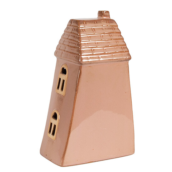 Clayre &amp; Eef | Decoratie Huisje met LED Bruin 10x6x16 cm | 6CE1798