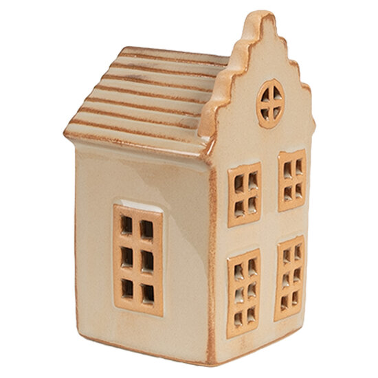 Clayre &amp; Eef | Decoratie Huisje met LED Beige 6x6x11 cm | 6CE1843